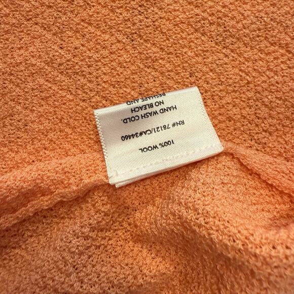 Eileen Fisher Cardigan Women’s Size Large 100% Wool Open Front Orange Peach - Picture 10 of 11